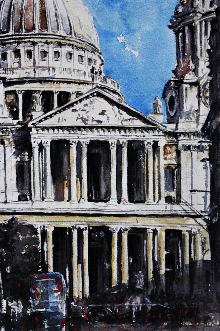 Original Fine Art Architecture Painting by Monika Jones