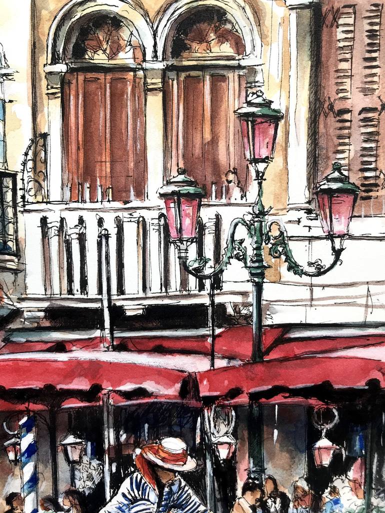 Original Fine Art Architecture Painting by Monika Jones