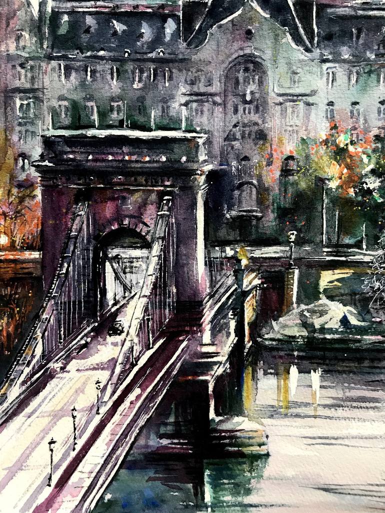 Original Fine Art Architecture Painting by Monika Jones