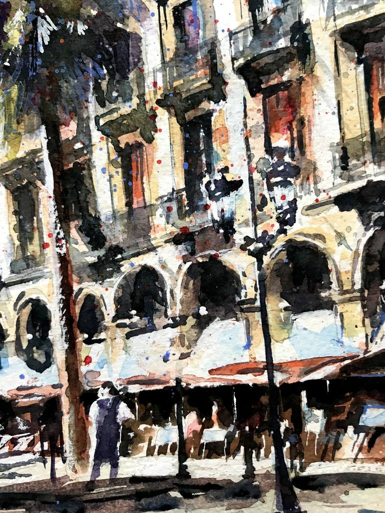 Original Fine Art Architecture Painting by Monika Jones