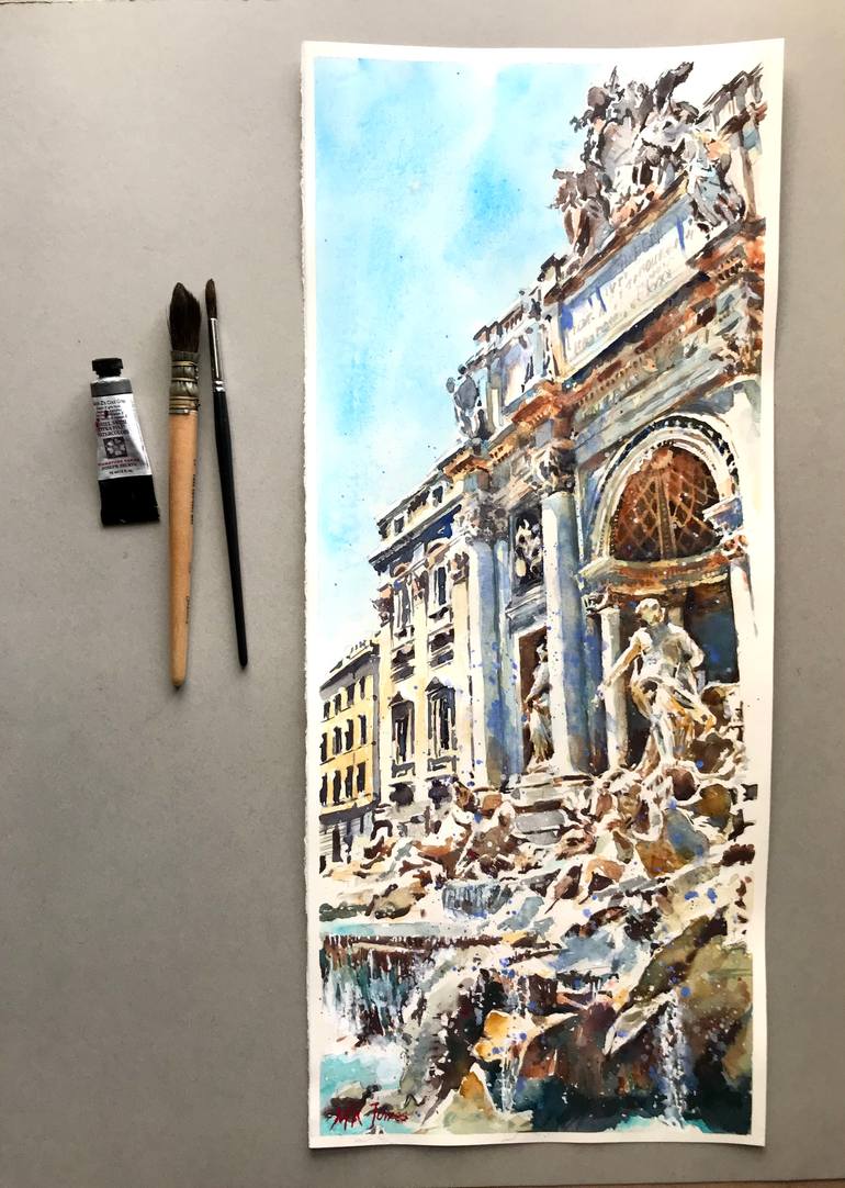 Original Impressionism Architecture Painting by Monika Jones