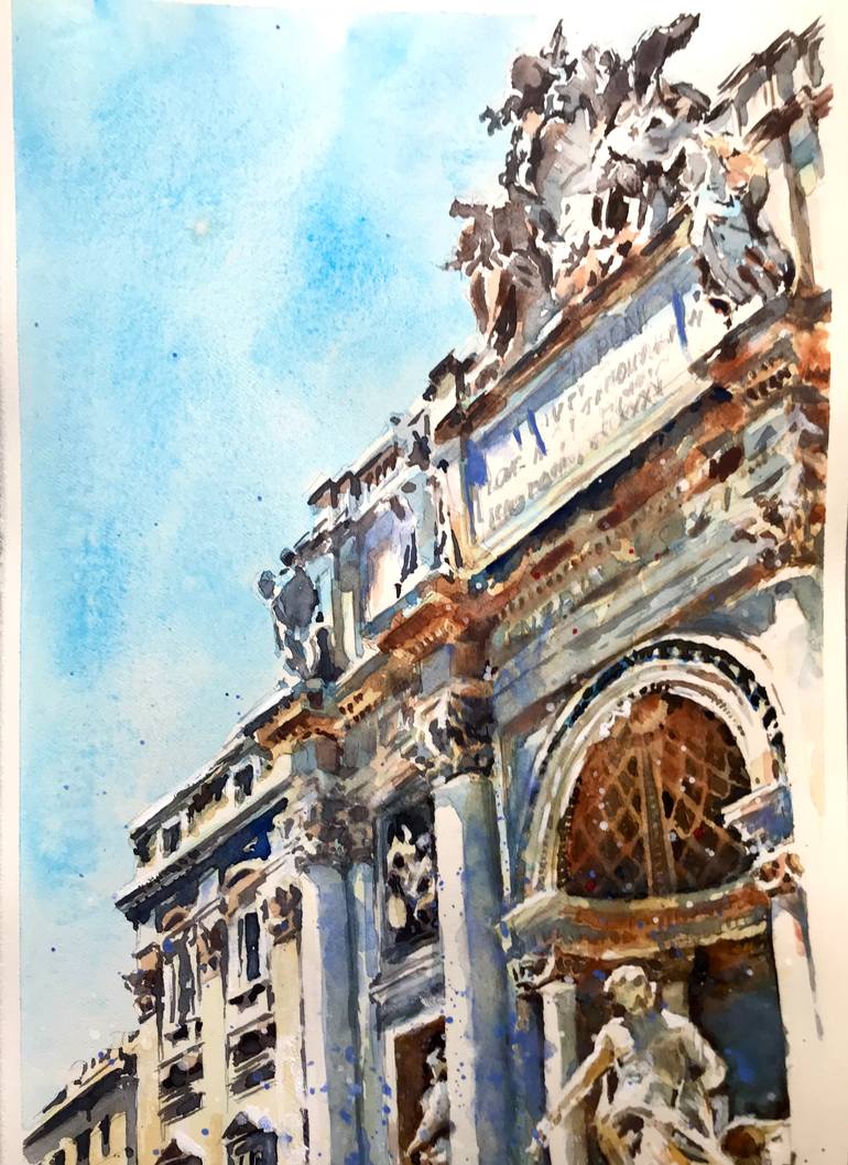 Original Impressionism Architecture Painting by Monika Jones