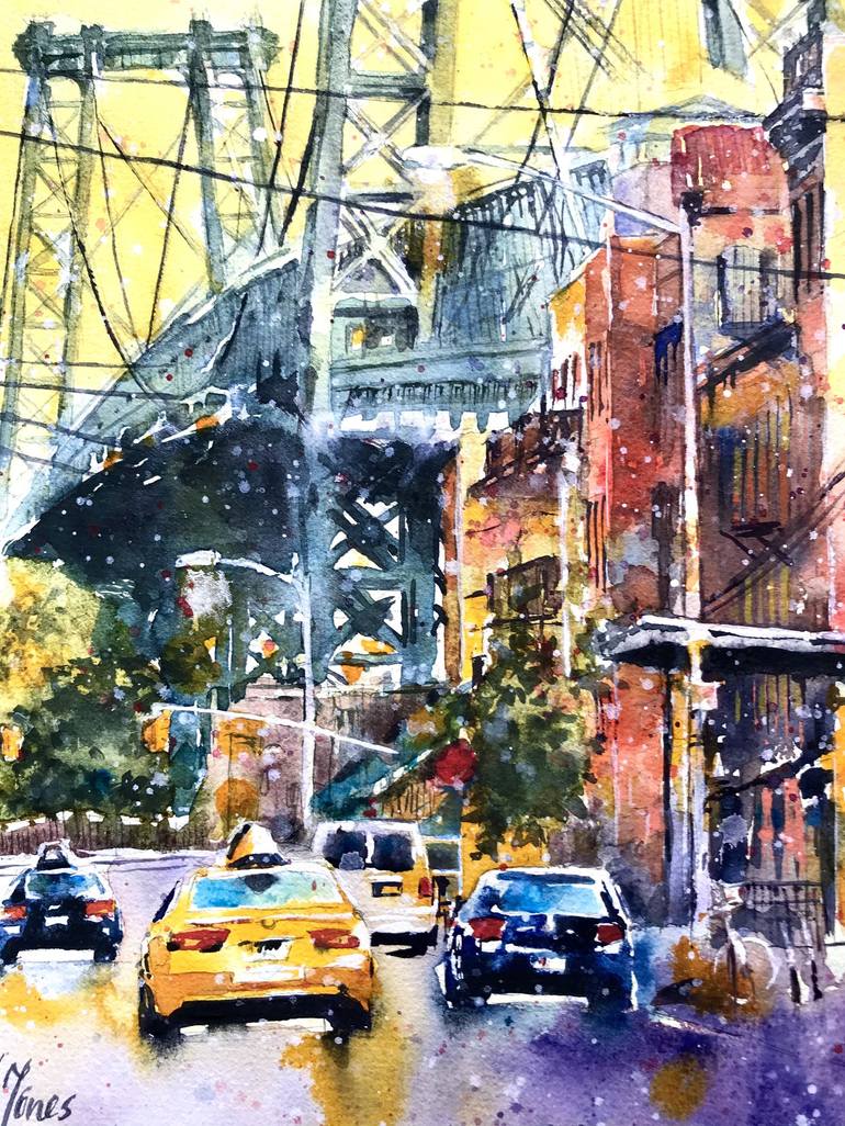 Original Impressionism Architecture Painting by Monika Jones