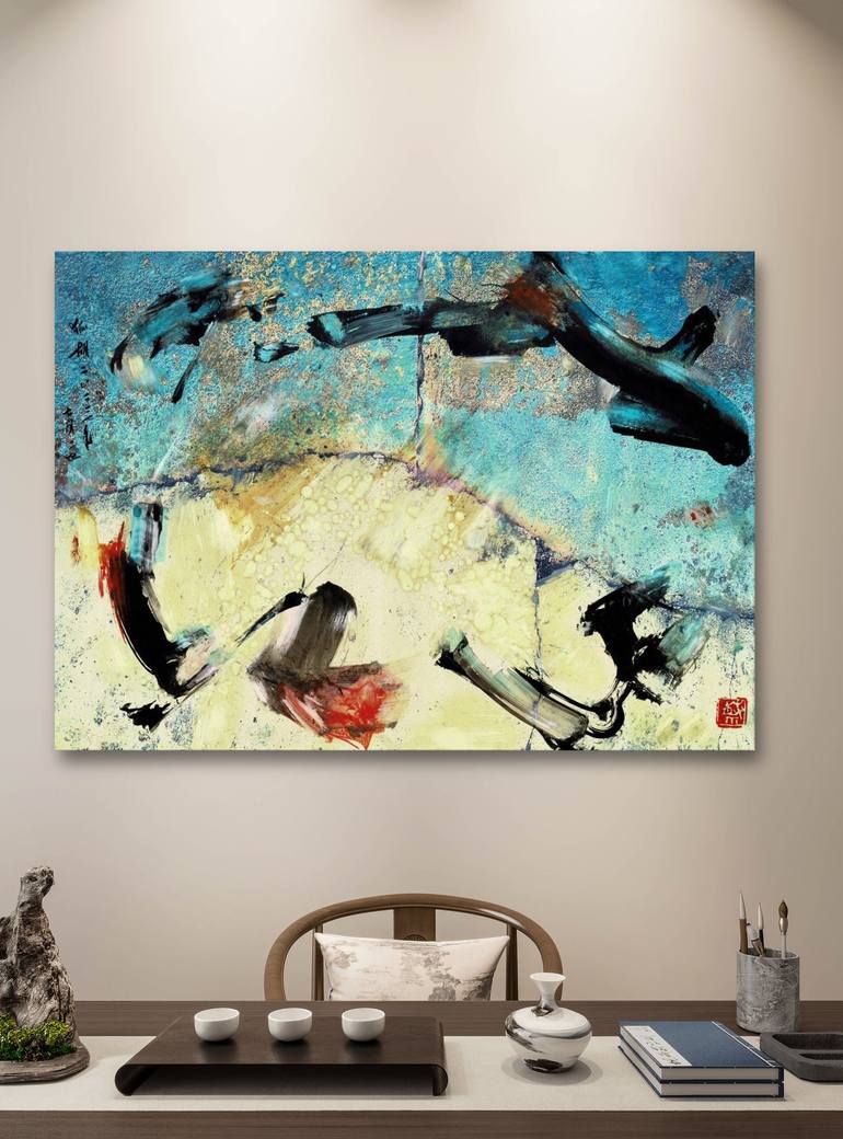 Original Abstract Fantasy Painting by Friedrich Zettl