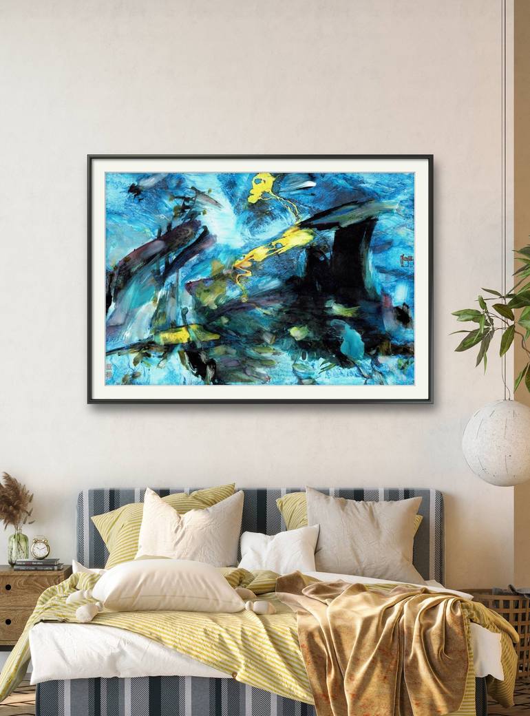 Original Abstract Expressionism Seascape Mixed Media by Friedrich Zettl