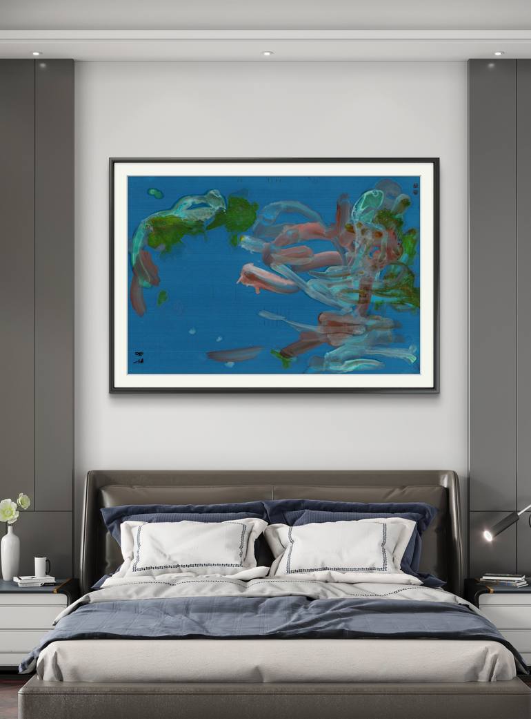 Original Abstract Expressionism Seascape Painting by Friedrich Zettl