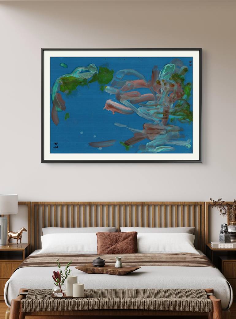 Original Abstract Expressionism Seascape Painting by Friedrich Zettl