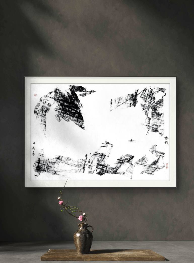 Original Abstract Landscape Mixed Media by Friedrich Zettl