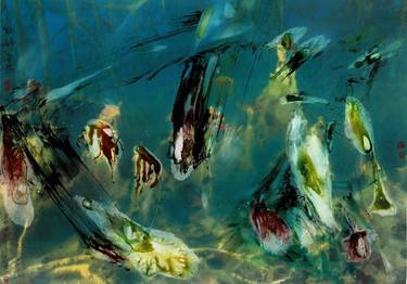 Original Abstract Fish Drawings by Friedrich Zettl