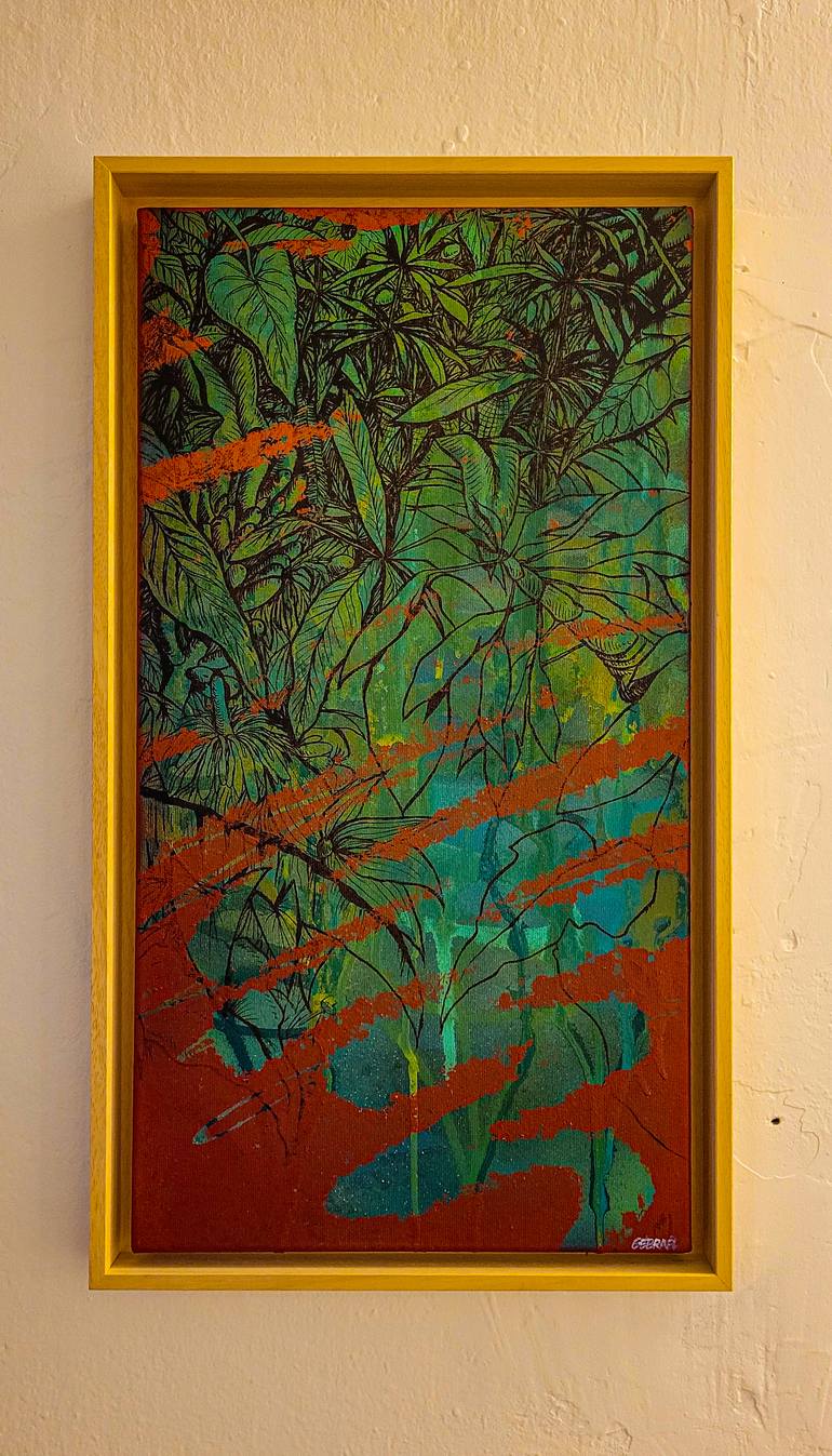 Original Abstract Botanic Painting by Gebrael Hassan