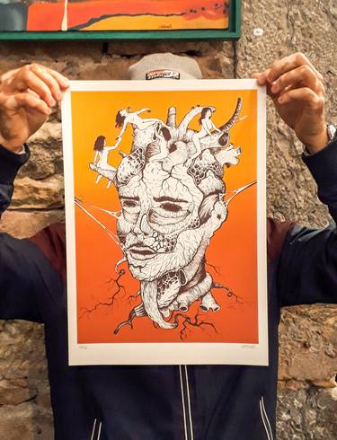 Original Portrait Printmaking by Gebrael Hassan