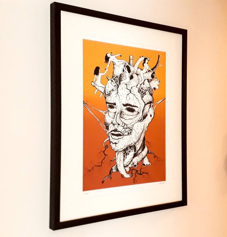 Original Illustration Portrait Printmaking by Gebrael Hassan