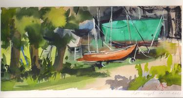 Print of Expressionism Sailboat Paintings by Olena Rublova