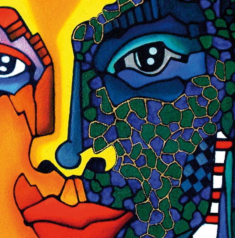 Original Abstract People Painting by Bernd Terwey