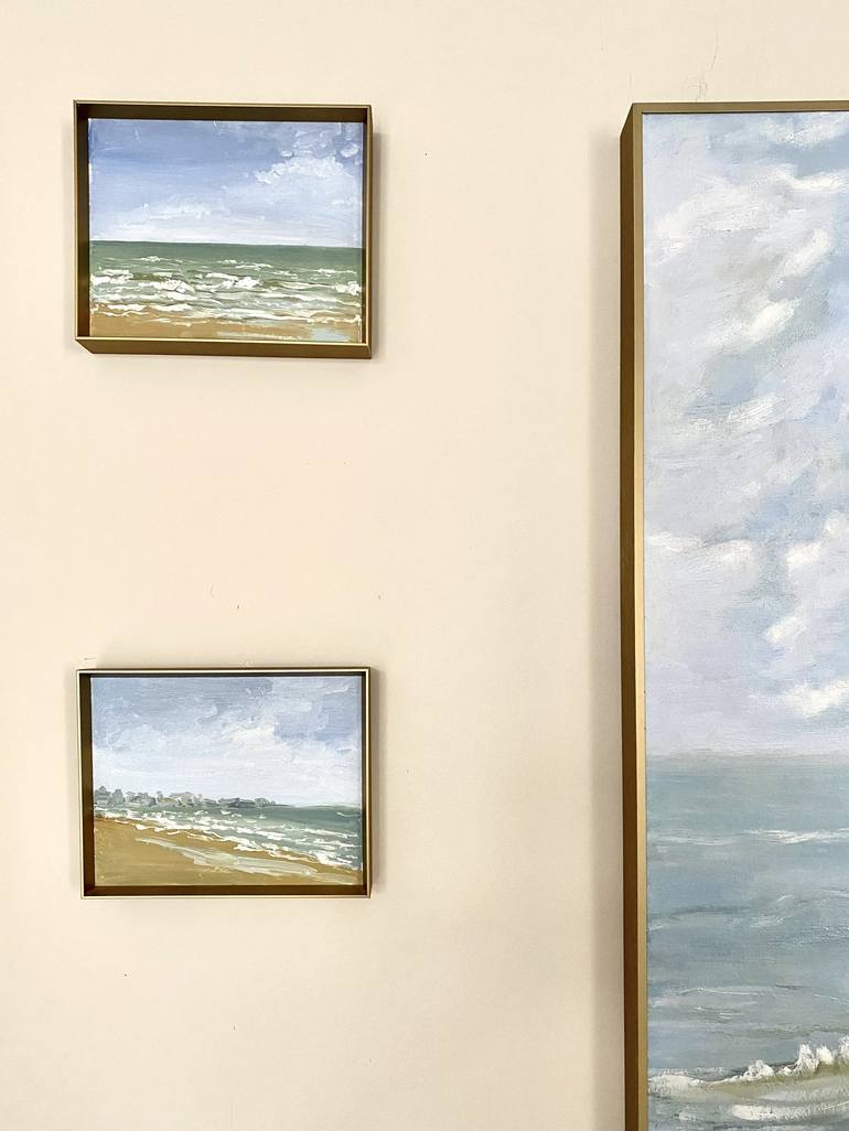 Original Impressionism Beach Painting by Guley Yusifova