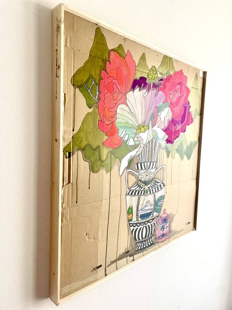 Original Pop Art Floral Painting by rachel nelson