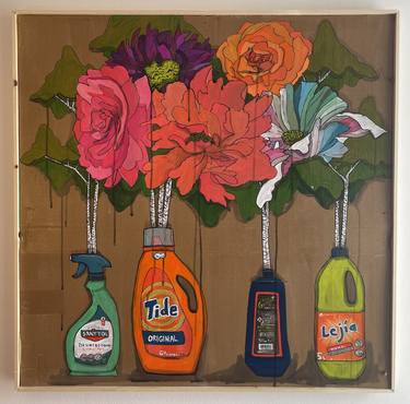 Original Pop Art Floral Paintings by rachel nelson