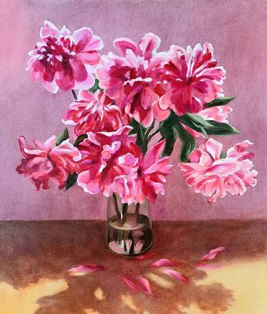 Print of Realism Floral Paintings by Nadia Petra