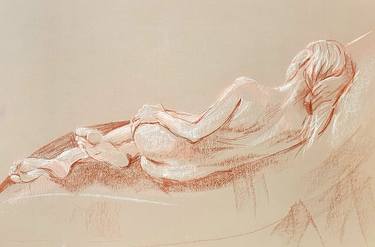 Original Expressionism Nude Drawings by Nadia Petra