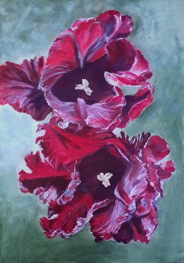 Original Expressionism Floral Paintings by Nadia Petra