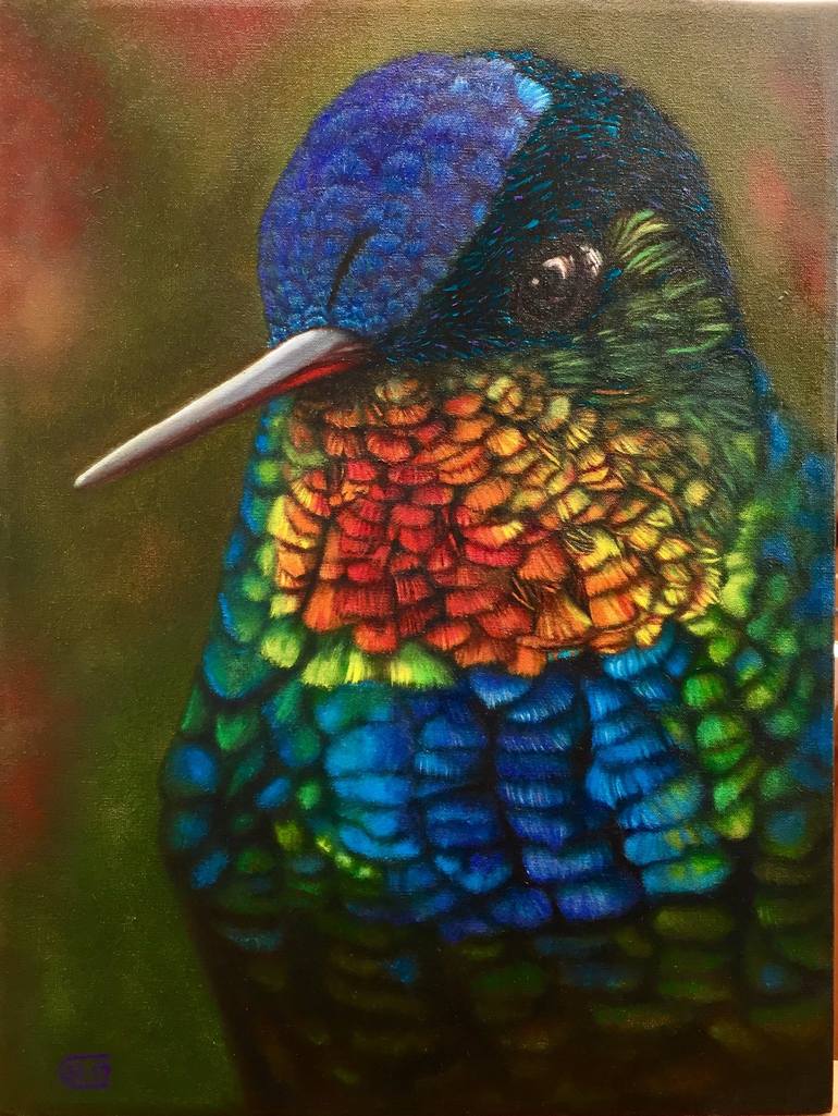 Colibri (Hummingbird) Painting by Rene Cheng | Saatchi Art