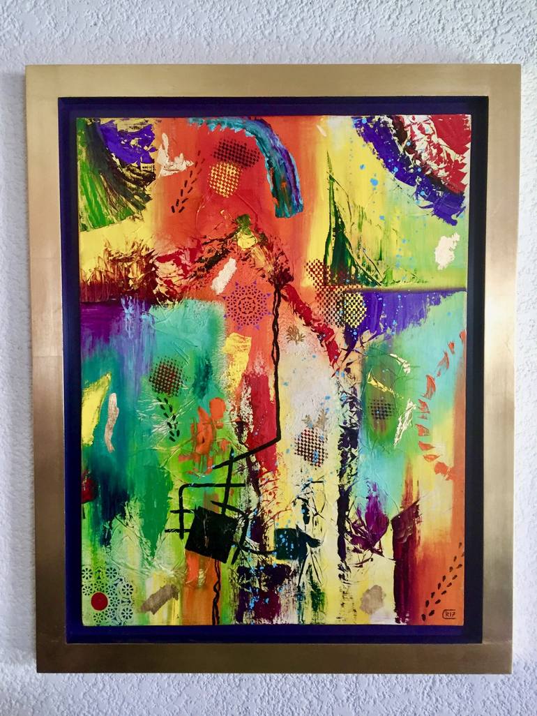 Original Abstract Expressionism Abstract Painting by Rene Cheng
