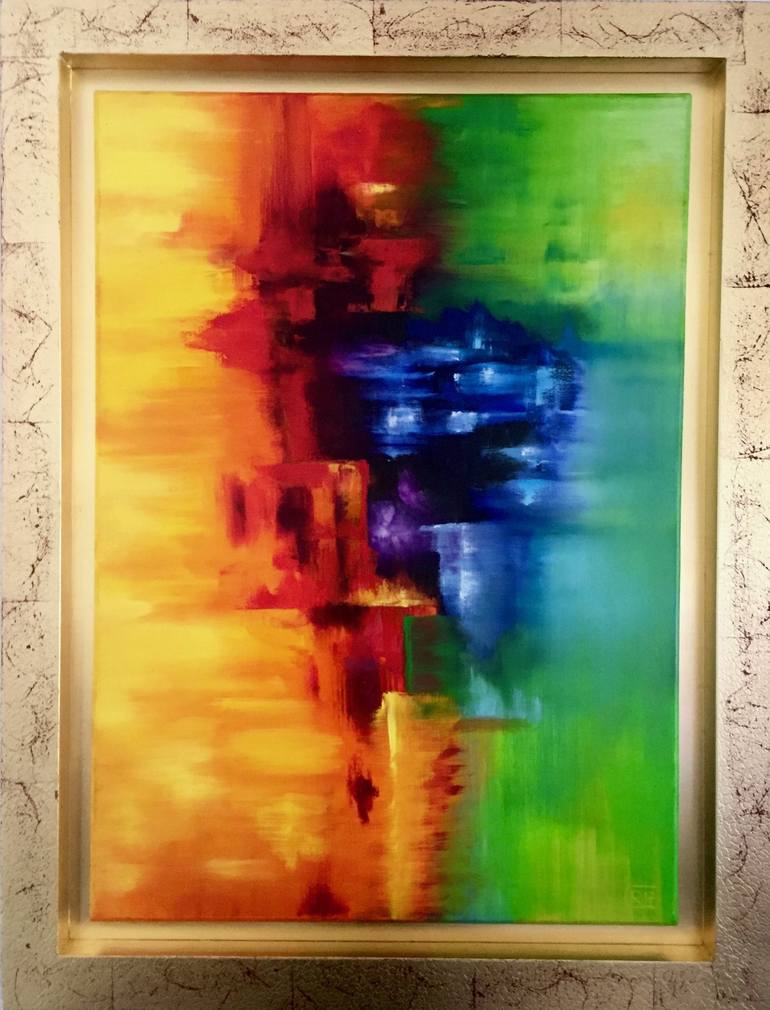 Original Abstract Expressionism Abstract Painting by Rene Cheng