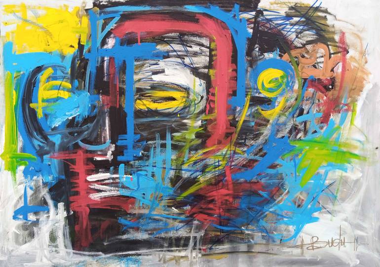 Original Abstract Expressionism Abstract Painting by Ernest Budu