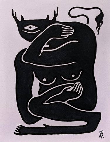 Print of Minimalism Nude Drawings by Maria Mylenka