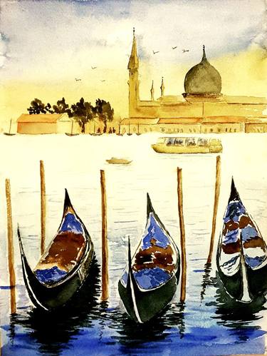 Original Boat Paintings by Alisya Vio