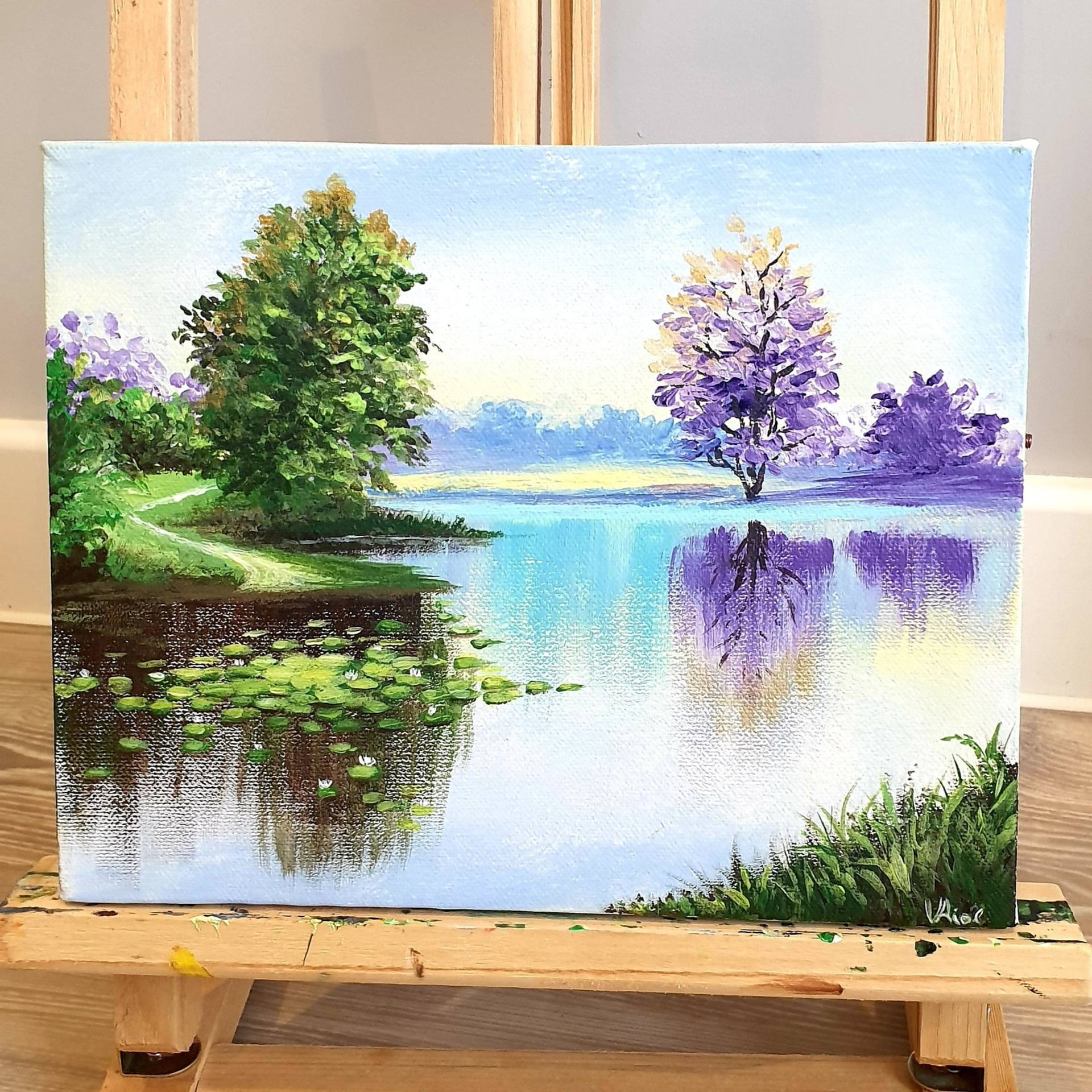 Peaceful Day on the Lake - Fine Art Painting – Canvas Art Plus