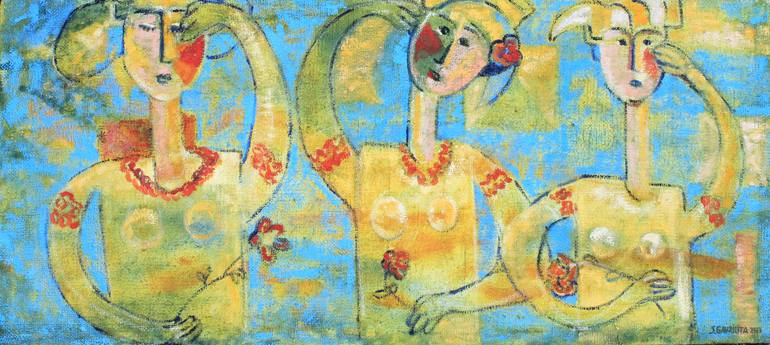 Original Expressionism Women Painting by Serge Gavrilita