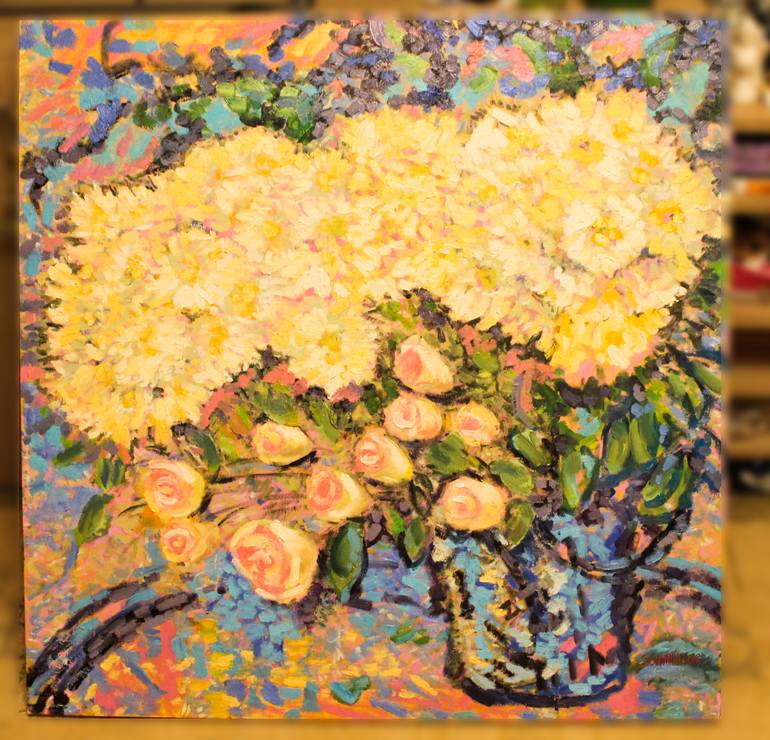 Original Impressionism Floral Painting by Serge Gavrilita
