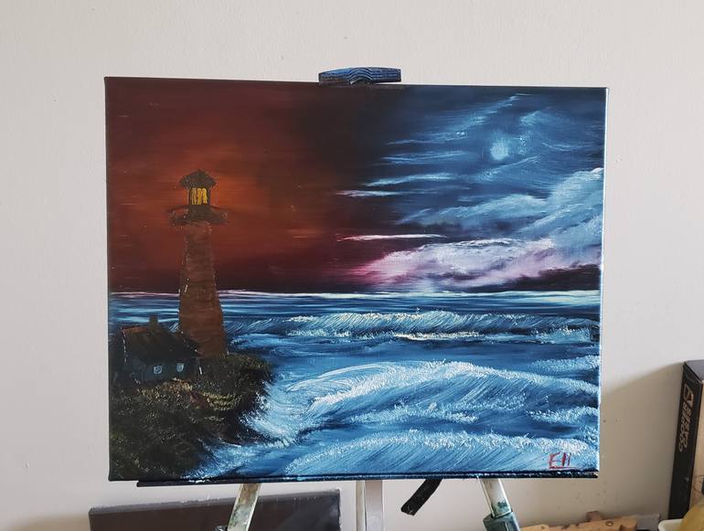 Original Impressionism Seascape Painting by Elmira Onagh