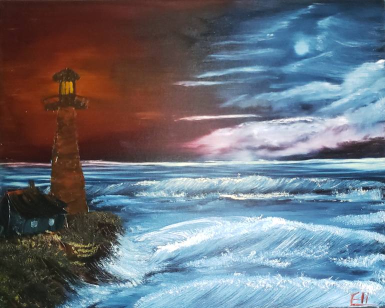 Original Impressionism Seascape Painting by Elmira Onagh