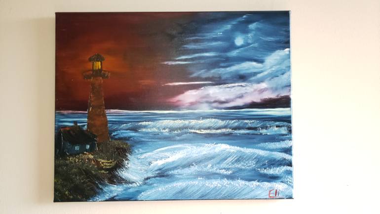 Original Impressionism Seascape Painting by Elmira Onagh