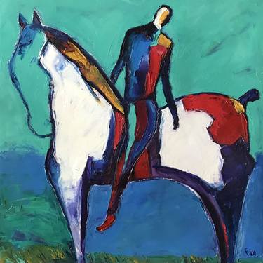 Print of Horse Paintings by Eva Carta