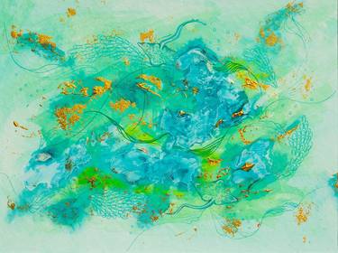 Print of Abstract Expressionism Seascape Mixed Media by Lucia Lukas
