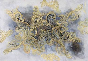 Original Baroque Abstract Mixed Media by Lucia Lukas