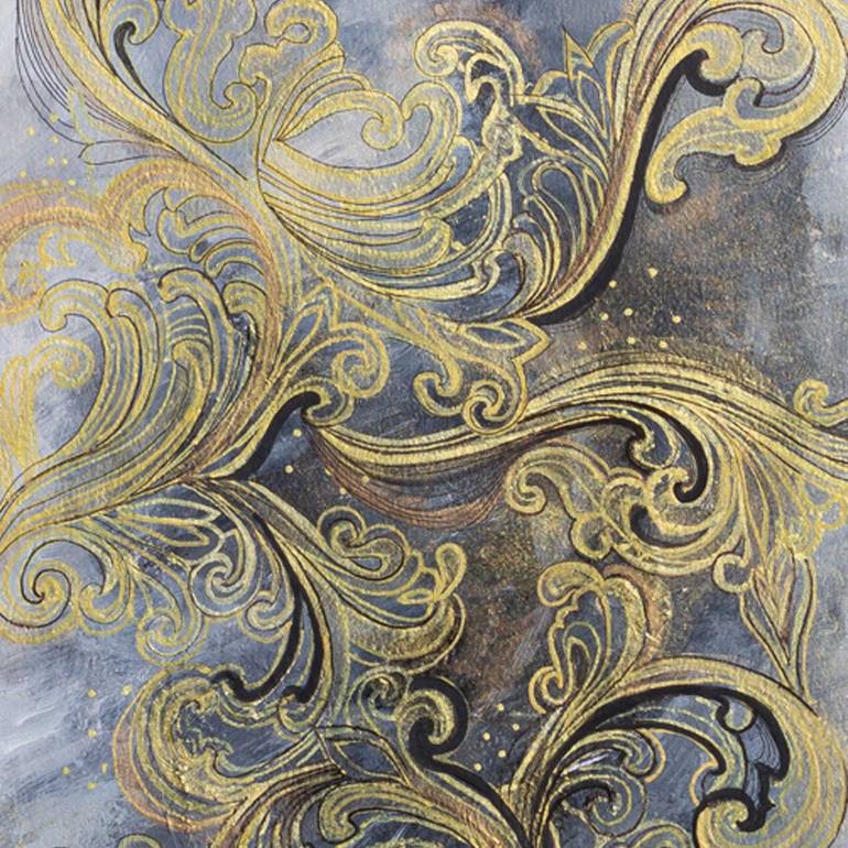 Original Baroque Abstract Mixed Media by Lucia Lukas