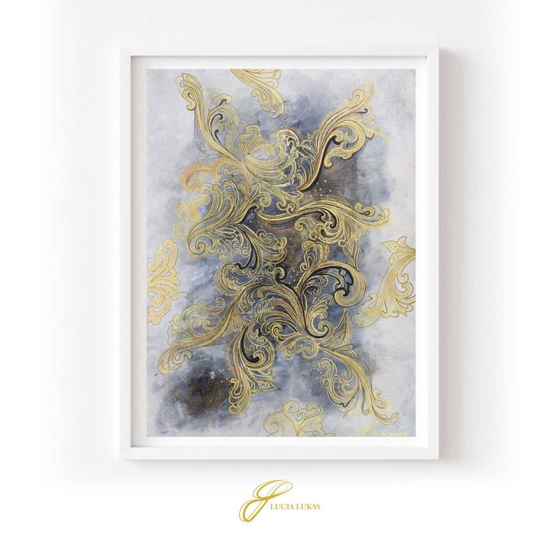 Original Baroque Abstract Mixed Media by Lucia Lukas