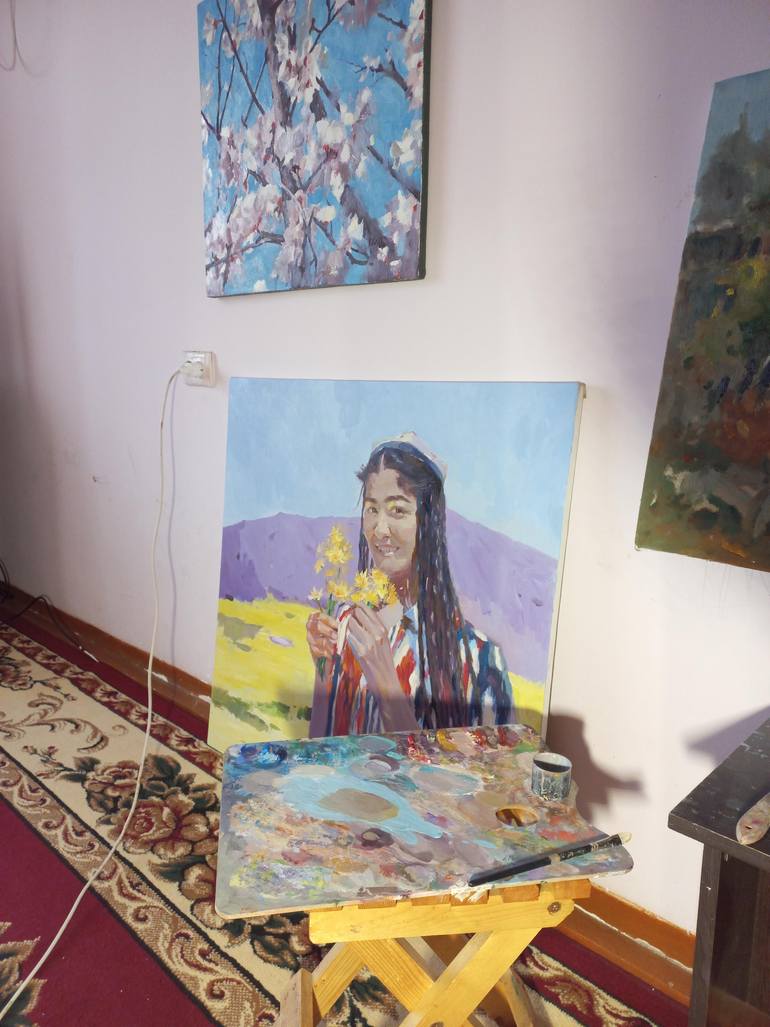 Original Figurative Women Painting by Dilshod Khudayorov
