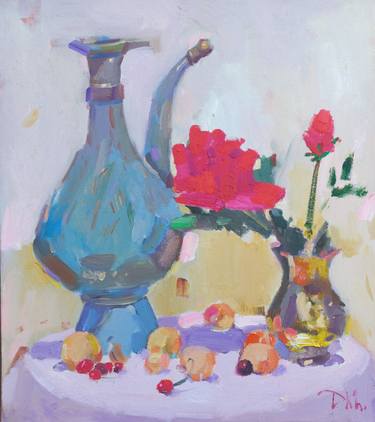 Original Fine Art Still Life Paintings by Dilshod Khudayorov
