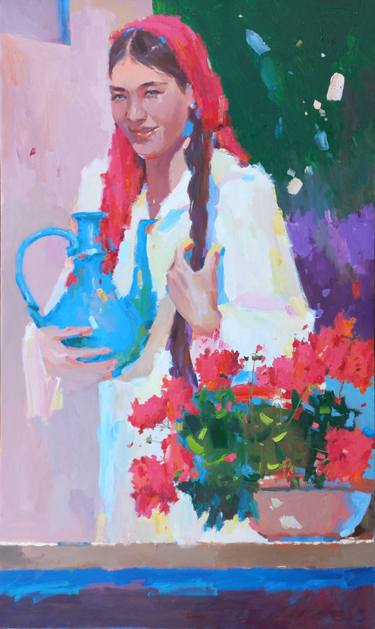 Print of Fine Art Portrait Paintings by Dilshod Khudayorov