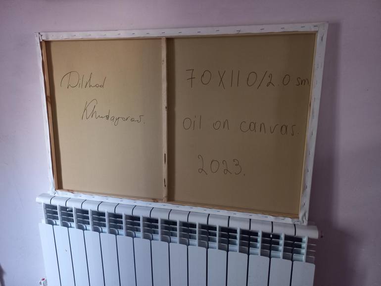 Original Abstract Beach Painting by Dilshod Khudayorov