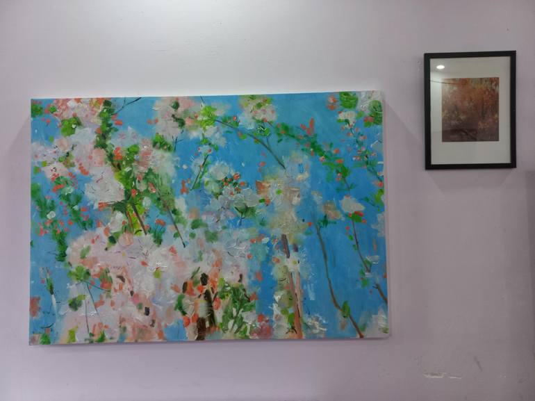 Original Abstract Expressionism Floral Painting by Dilshod Khudayorov