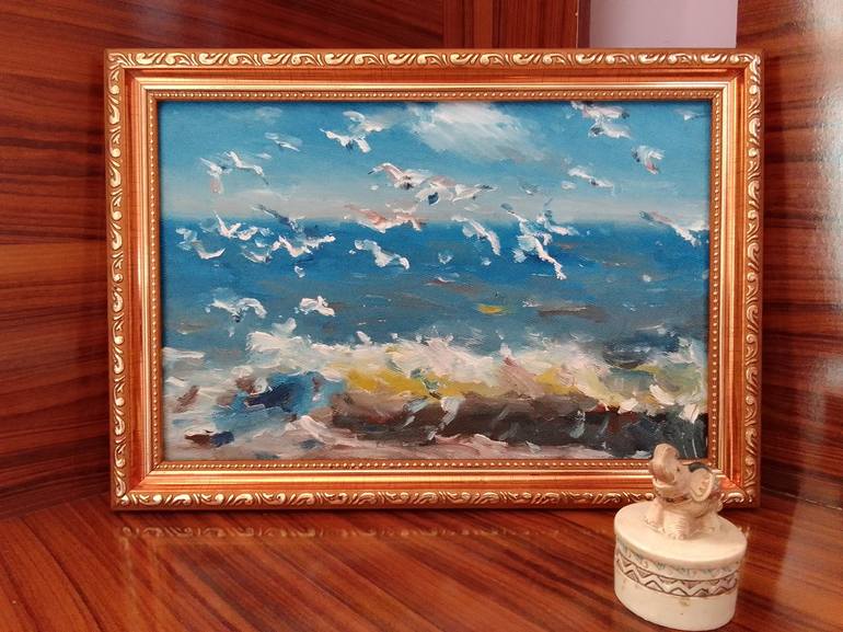 Original Impressionism Seascape Painting by Dilshod Khudayorov