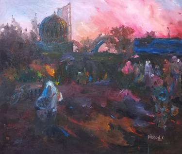 Print of Realism Landscape Paintings by Dilshod Khudayorov