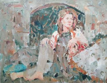 Print of Realism Women Paintings by Dilshod Khudayorov