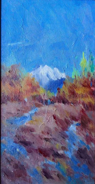 Impressionism oil painting Autumn mountains thumb